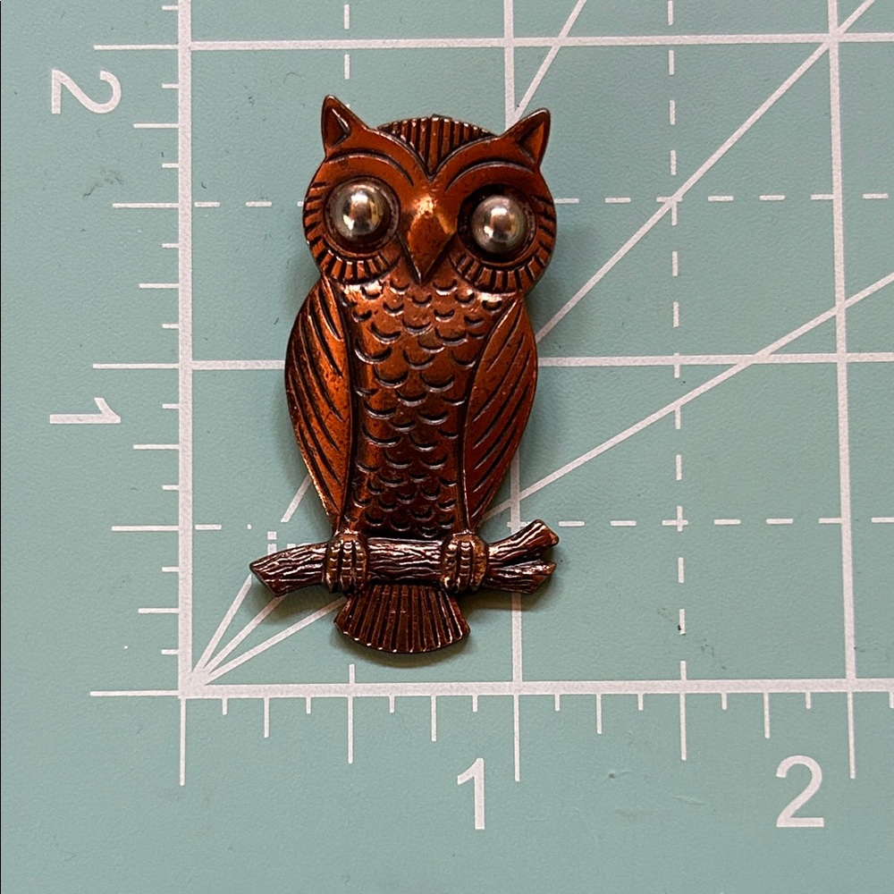 Vintage Copper Owl pendant necklace